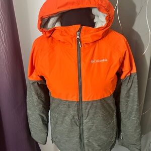 Columbia Kids Raincoat - Vibrant Orange and Charcoal